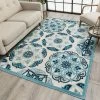 Well Woven Cabo Bold Floral Blue Indoor/Outdoor High-Low Rug