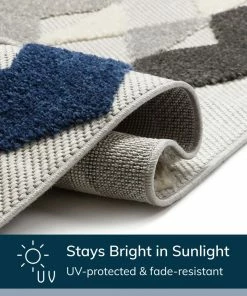 Well Woven Beni Blue Modern Indoor Outdoor Rug