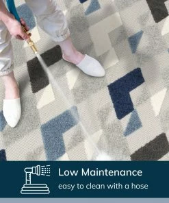 Well Woven Beni Blue Modern Indoor Outdoor Rug