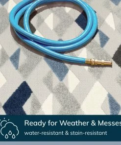 Well Woven Beni Blue Modern Indoor Outdoor Rug