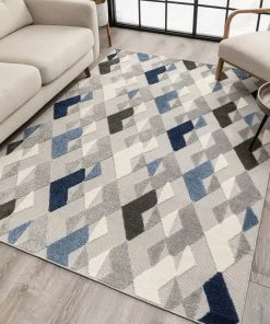 Well Woven Beni Blue Modern Indoor Outdoor Rug