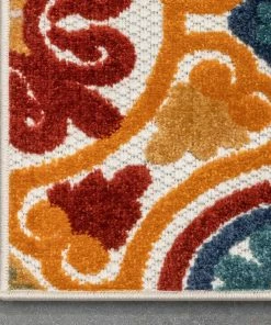 Well Woven Audun Modern Geometric Indoor/Outdoor Red High-Low Rug