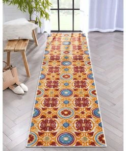 Well Woven Audun Modern Geometric Indoor/Outdoor Red High-Low Rug