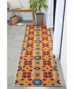Well Woven Audun Modern Geometric Indoor/Outdoor Red High-Low Rug