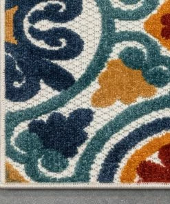 Well Woven Audun Modern Geometric Indoor/Outdoor Blue High-Low Rug