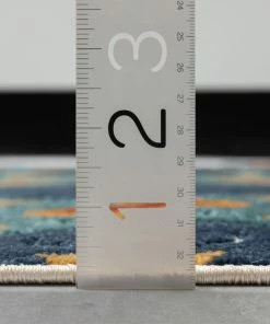 Well Woven Audun Modern Geometric Indoor/Outdoor Blue High-Low Rug