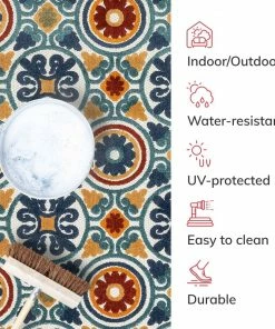 Well Woven Audun Modern Geometric Indoor/Outdoor Blue High-Low Rug