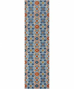 Well Woven Audun Modern Geometric Indoor/Outdoor Blue High-Low Rug
