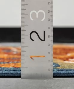 Well Woven Seri Modern Geometric Indoor/Outdoor Blue High-Low Rug