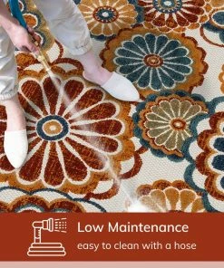 Well Woven Seri Modern Geometric Indoor/Outdoor Blue High-Low Rug