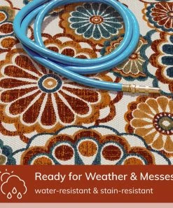 Well Woven Seri Modern Geometric Indoor/Outdoor Blue High-Low Rug