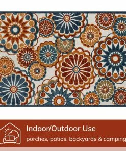 Well Woven Seri Modern Geometric Indoor/Outdoor Blue High-Low Rug