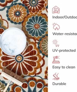 Well Woven Seri Modern Geometric Indoor/Outdoor Blue High-Low Rug