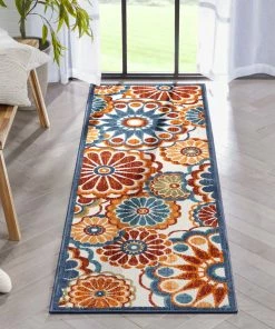 Well Woven Seri Modern Geometric Indoor/Outdoor Blue High-Low Rug