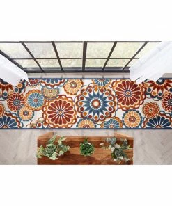 Well Woven Seri Modern Geometric Indoor/Outdoor Blue High-Low Rug