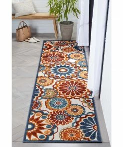 Well Woven Seri Modern Geometric Indoor/Outdoor Blue High-Low Rug