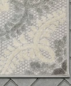 Well Woven Loewy Modern Geometric Indoor/Outdoor Grey High-Low Rug