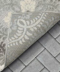 Well Woven Loewy Modern Geometric Indoor/Outdoor Grey High-Low Rug