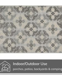 Well Woven Loewy Modern Geometric Indoor/Outdoor Grey High-Low Rug