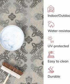 Well Woven Loewy Modern Geometric Indoor/Outdoor Grey High-Low Rug