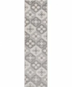 Well Woven Loewy Modern Geometric Indoor/Outdoor Grey High-Low Rug