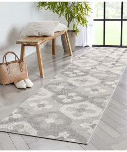 Well Woven Loewy Modern Geometric Indoor/Outdoor Grey High-Low Rug