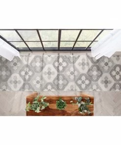 Well Woven Loewy Modern Geometric Indoor/Outdoor Grey High-Low Rug