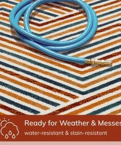 Well Woven Neema Modern Floral Indoor/Outdoor Terracotta High-Low Rug