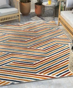 Well Woven Neema Modern Floral Indoor/Outdoor Terracotta High-Low Rug