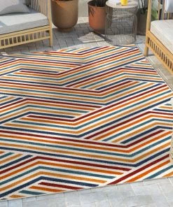 Well Woven Neema Modern Floral Indoor/Outdoor Terracotta High-Low Rug
