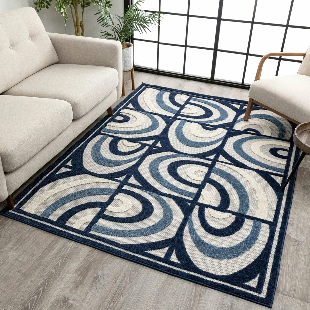 Well Woven Lucente Blue Modern Indoor Outdoor Rug 2 Well Woven Lucente Blue Modern Indoor Outdoor Rug