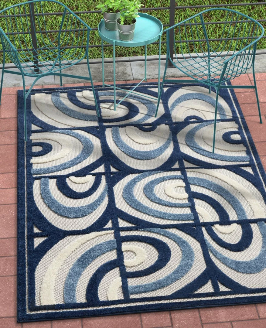 Well Woven Lucente Blue Modern Indoor Outdoor Rug 3 Well Woven Lucente Blue Modern Indoor Outdoor Rug