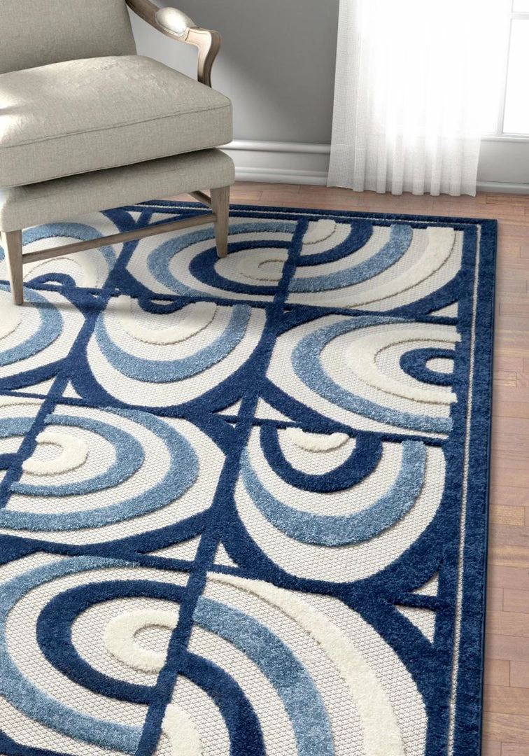 Well Woven Lucente Blue Modern Indoor Outdoor Rug 6 Well Woven Lucente Blue Modern Indoor Outdoor Rug