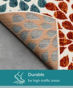 Well Woven Senna Modern Floral Indoor/Outdoor Ivory High-Low Rug