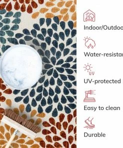 Well Woven Senna Modern Floral Indoor/Outdoor Ivory High-Low Rug