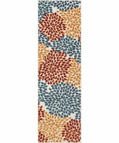 Well Woven Senna Modern Floral Indoor/Outdoor Ivory High-Low Rug