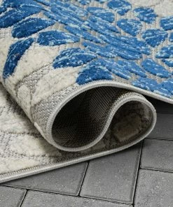 Well Woven Senna Modern Floral Indoor/Outdoor Grey High-Low Rug