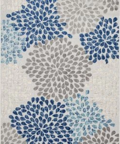 Well Woven Senna Modern Floral Indoor/Outdoor Grey High-Low Rug