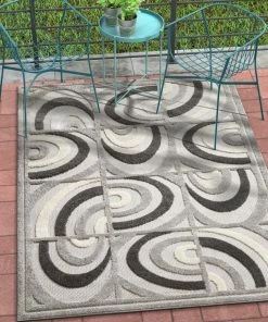 Well Woven Lucente Grey Modern Indoor Outdoor Rug
