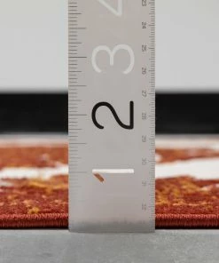 Well Woven Arid Modern Medallion Persian Indoor/Outdoor Terracotta High-Low Rug