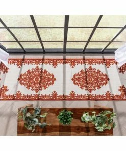 Well Woven Arid Modern Medallion Persian Indoor/Outdoor Terracotta High-Low Rug