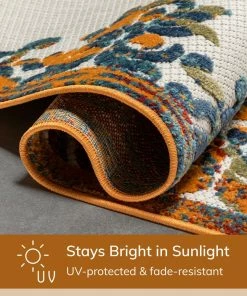 Well Woven Arid Modern Medallion Persian Indoor/Outdoor Ivory High-Low Rug