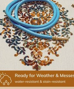 Well Woven Arid Modern Medallion Persian Indoor/Outdoor Ivory High-Low Rug