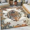 Well Woven Arid Modern Medallion Persian Indoor/Outdoor Ivory High-Low Rug