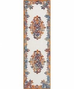 Well Woven Arid Modern Medallion Persian Indoor/Outdoor Ivory High-Low Rug