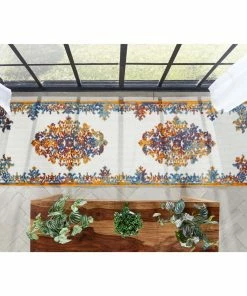 Well Woven Arid Modern Medallion Persian Indoor/Outdoor Ivory High-Low Rug