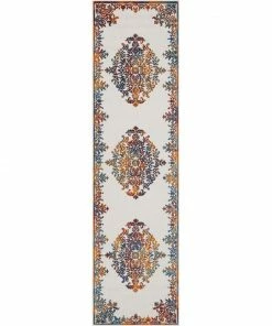 Well Woven Arid Modern Medallion Persian Indoor/Outdoor Ivory High-Low Rug