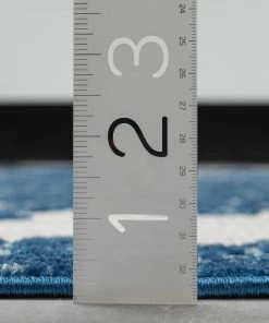 Well Woven Arid Modern Medallion Persian Indoor/Outdoor Blue High-Low Rug