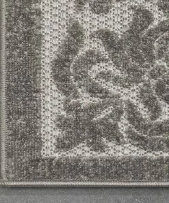 Well Woven Arid Modern Medallion Persian Indoor/Outdoor Grey High-Low Rug