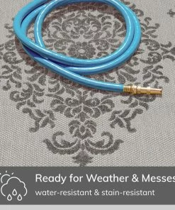 Well Woven Arid Modern Medallion Persian Indoor/Outdoor Grey High-Low Rug